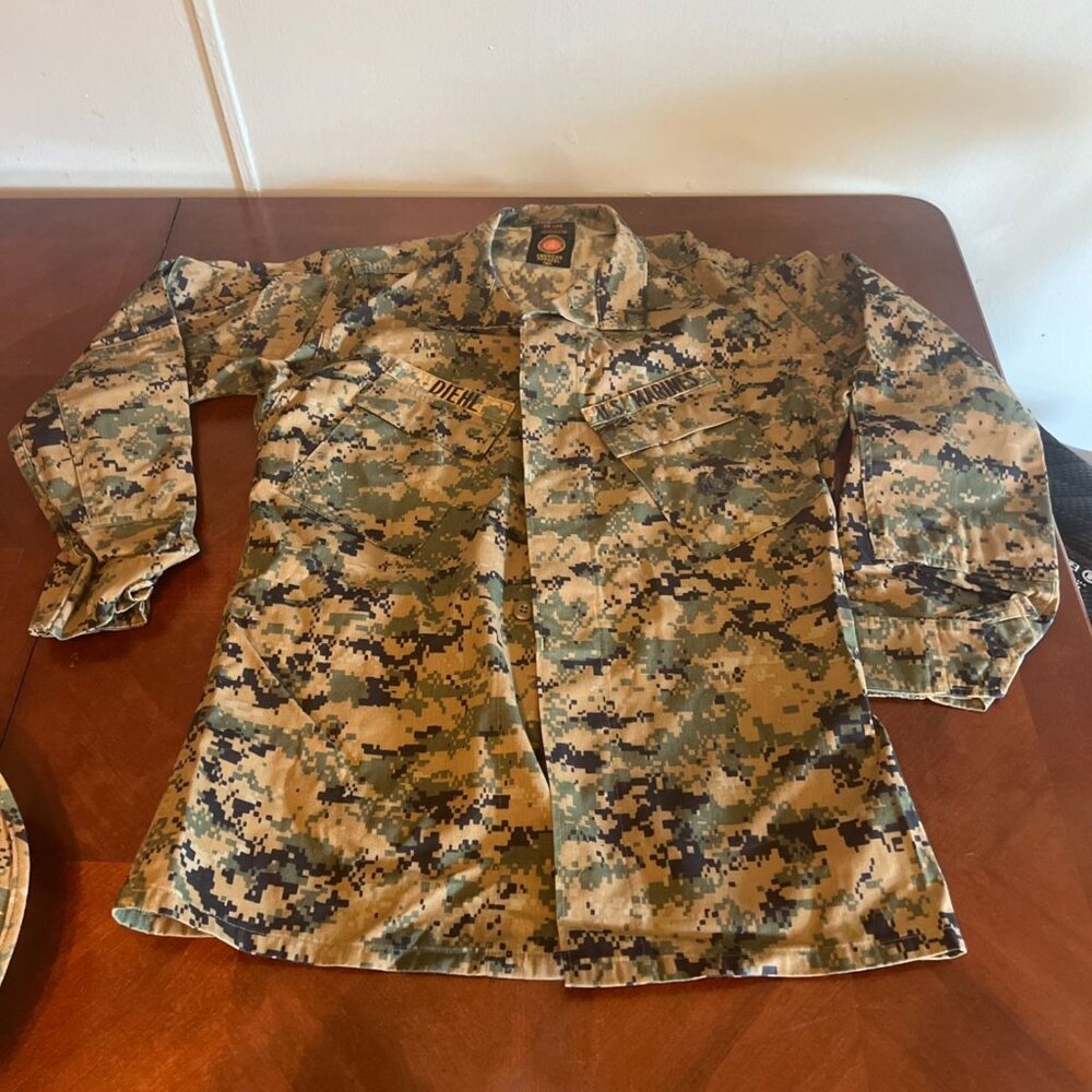 US Marine Corps Blouse Woodland Marpat Camouflage MCCUU‎ Mens Size Small-Long